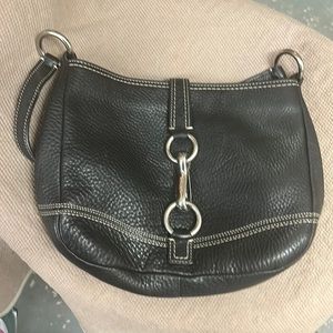 Black leather coach bag
